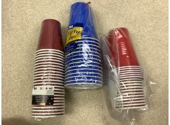 Red And Blue Party Cups As Shown