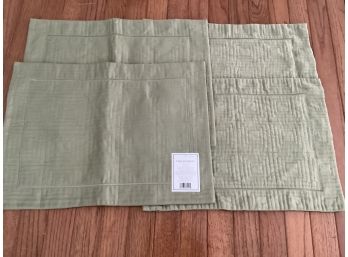 Four Fieldcrest Placemats In Olive Green