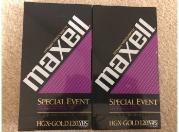 Two New Sealed In Plastic Maxwell Extra Large VHS Tapes