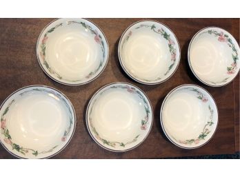 Six Villeroy And Boch Beautiful Floral Porcelain Dishwasher Safe Bowls