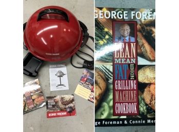 George Foreman Grill Indoor/outdoor Non-stick Electric Grill And The George Foreman Cookbook As Pictured