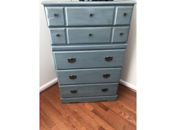 Tall Blue Five Drawer Dresser By Unpainted Furniture