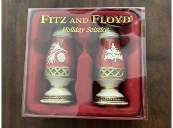 Vintage Fritz And Floyd Classics Holiday Solstice Salt And Pepper Shaker In Original Box