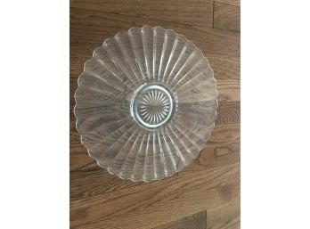 Beautiful Rippled Glass Serving Platter 12 Inch