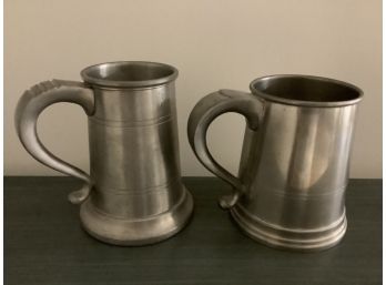 Two Pewter Beer Mugs