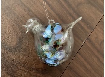 Vintage Hand Blown Colorful Decorative Bird