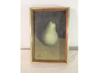 Signed Oil Painting Of A Pear Rita Schaefer