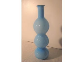 Powder Blue Modernist Tripple Bubble Cased Vase