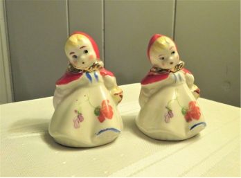 Vintage Red Riding Hood Ceramic Salt & Pepper Shakers