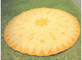 Mid-century Modern Yellow 'Sunshine' Round Room Rug