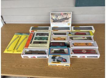 HO Train Lot Original In Boxes. Engines, Cabooses, Freight Cars, Power Pack, Track.