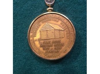 Christian Church Disciples Of Christ Medal Cane Ridge Meeting House 1801 - 1976.