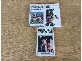 Football And Basketball Stars Of 1967. Bart Starr Green Bay Packers. 3 PB Books.