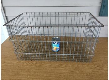 Large Industrial Galvanized Rectangular Wire Basket.