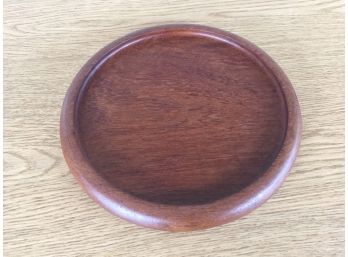 Mid Century Teak Cheese Platter. Measures  9 1/4' Across. In Very Good Condition.