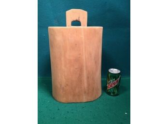 Antique Primitive And Early Handmade Oval Pine Wood Sap Bucket With Hanger.