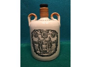 Vintage The Greybeard Heather Dew Scotch Whiskey Stoneware Jug With Cork Stopper. Made In Scotland.