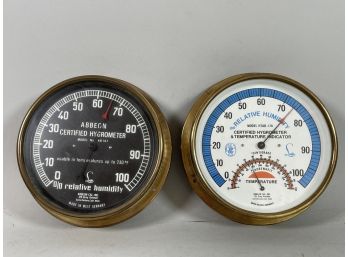 TWO VINTAGE HYGROMETERS BY ABBEON