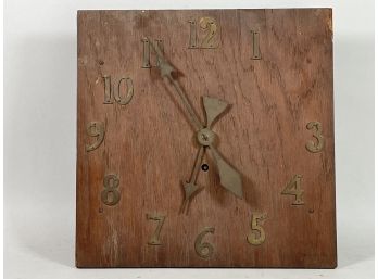 MISSION OAK CLOCK BY NEW HAVEN CLOCK CO.