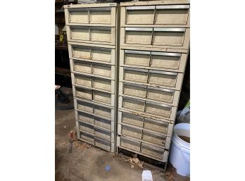 2 Industrial Metal Cabinets With Tool Contents