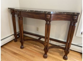 Pimlico Road Dorset  Marble Top Console Table Wood Base