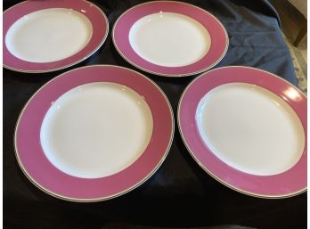 LENOX Kate Spade Market Street Collection 4 Pink Plates