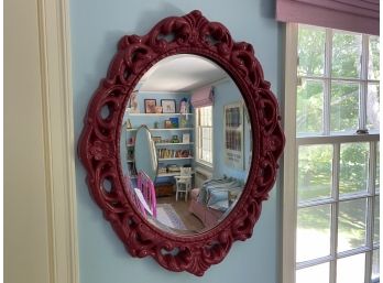 Glossy Pink Accent Mirror