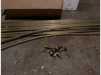 Lot Of 14 Brass Carpet Rod Brackets