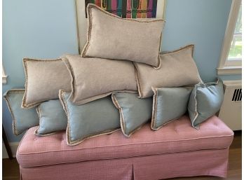 Lot Of 10 Decorative Pillows (ottoman Not Included)