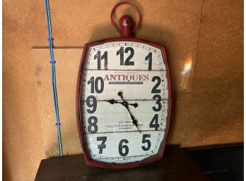 HomeGoods Oversized Clocked With 'antiques' Logo