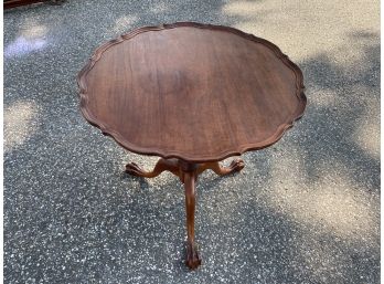 Round Top Mahogany Table With Ball And Claw Feet