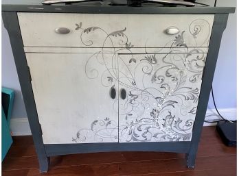 Hand Decorated Wood Cabinet