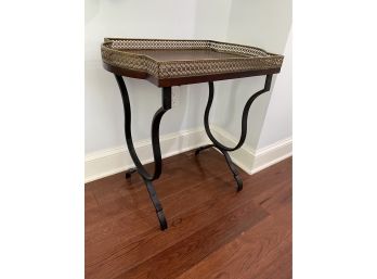 Metal And Wood Tray Table