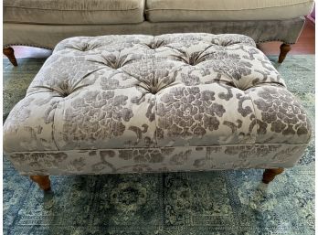 Jennifer Taylor Velvet Tufted Ottoman Wood Legs