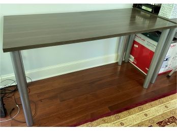 A Laminetd Top Desk With Metal Legs  1 Of 2