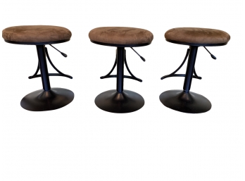 Hillsdale Venus Backless Adjustable Three  Swivel Stools,  With  Faux-Suede Fabric -  2 Of 2