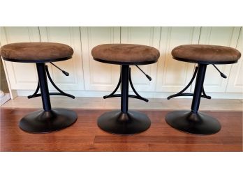 Hillsdale Venus Backless Adjustable Three  Swivel Stools,  With  Faux-Suede Fabric - 1 Of 2