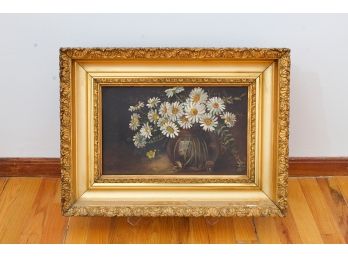 Oil On Canvas Depicting Daisys, Signed Lower Right