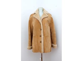 London Fog Leather Coat, Size Medium AS-IS