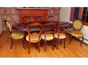 Victorian  Dining Table, Two Leaves & Eight Chairs