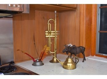 Trumpet, Cast Iron Moose And Oli Can