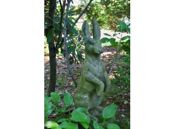 Vintage Cast Cement Figure Of A Standing Bunny