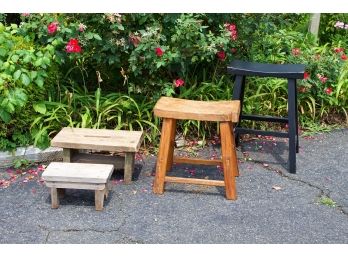 Four Wooden Stools