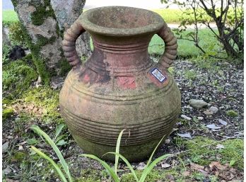 Vintage Twin Handled Cast Cement Urn