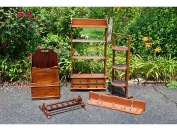 Bookshelf, Coat Racks And A Pie Stand