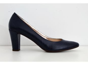 Etienne Aigner Faux Skin Navy Pumps, Size 10  *Heel 3