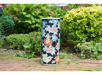 Tall Painted Porcelain Umbrella Stand