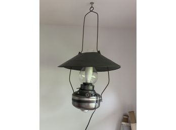 Vintage Oil Lamp Ceiling Fixture Converted To Electric