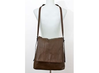 Soft Plinio Visona Gray Leather Shoulder Bag