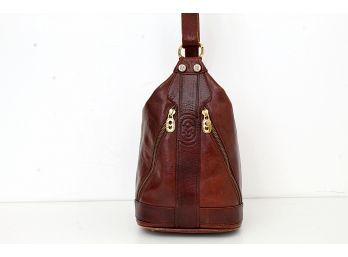 Marino Orlandi Brown Leather Sling Bucket Bag